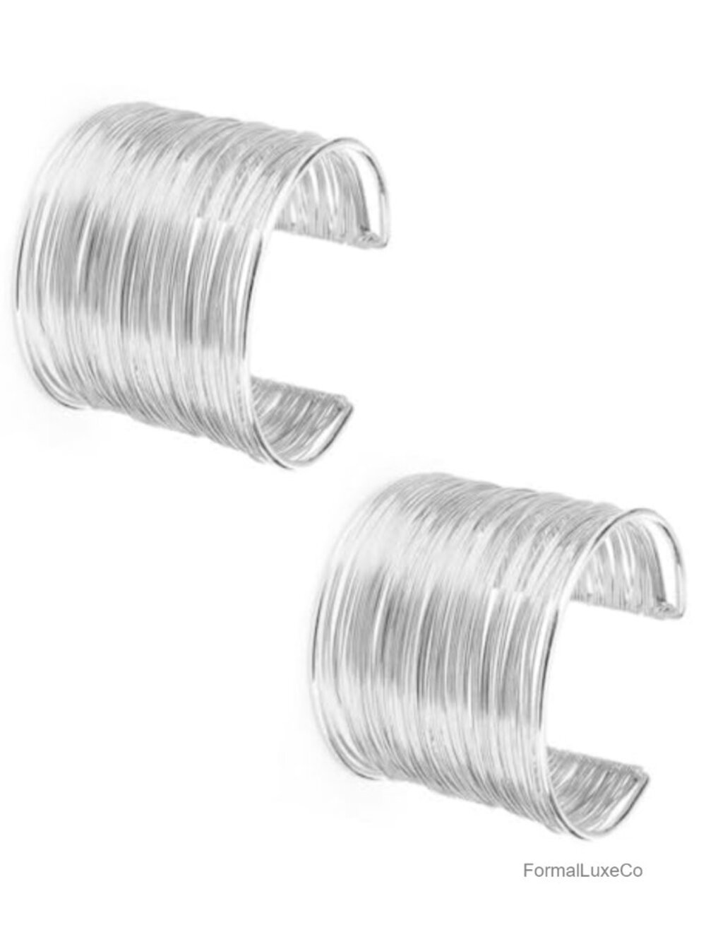 2Pcs Open Wide Wire Cuff Wrap Bracelet Adjustable Metal